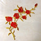 1 Pc Of Red And Gold Rose Embroidered Patch Sew On Or Iron Lace Embroidery Applique Adhesive