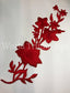 1 Pcs Of Red Flower Embroidered Applique Patch Lace Embroidery Adhesive Headpiece For Diy Dress