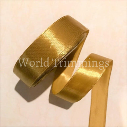1 Single Face Satin Ribbon Price Per Roll/25 Yards Available In 15 Colors Antique Gold Baby &