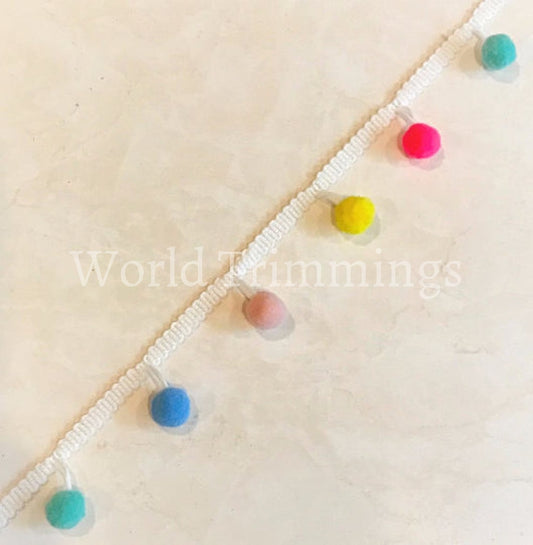 10 Yards Colorfuly Tiny Pom Trim With 17Mm Ball Mini Pompom Trim Lace Ribbon Baby & Toddler Clothing