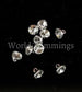 10Mm Round Silver Crystal Button With Shank 12Pcs Studs