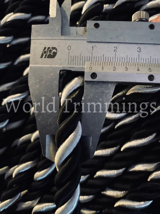 10Mm Satin Twist Cord Black/white Decoration Braided Shiny Choker Thread Twine String Rope Supplies