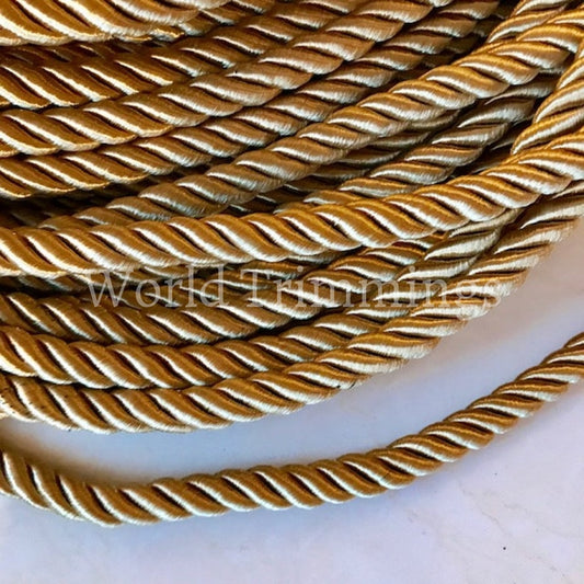 11Mm Camel Twisted Rope Satin Braid Cord Rayon Necklace Bracelet Jewelry Supplies Upholstery Cord.