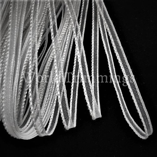 1/2 Inch Polyester Black Or White Braid Horsehair For Bridal Hems Tapes Veils Millinery Hat Clothing