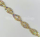 1/2 Wide Rhinestone Crystal Ab/gold Setting Band Wedding Accessories Price Per Yard Bridal