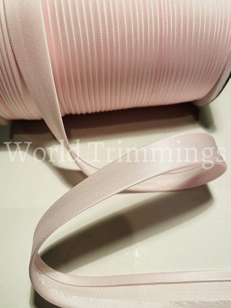 12 Yards 5/8 Inch Single Fold Satin Bias Tape Pale Pink Traditional Clothing Accessories