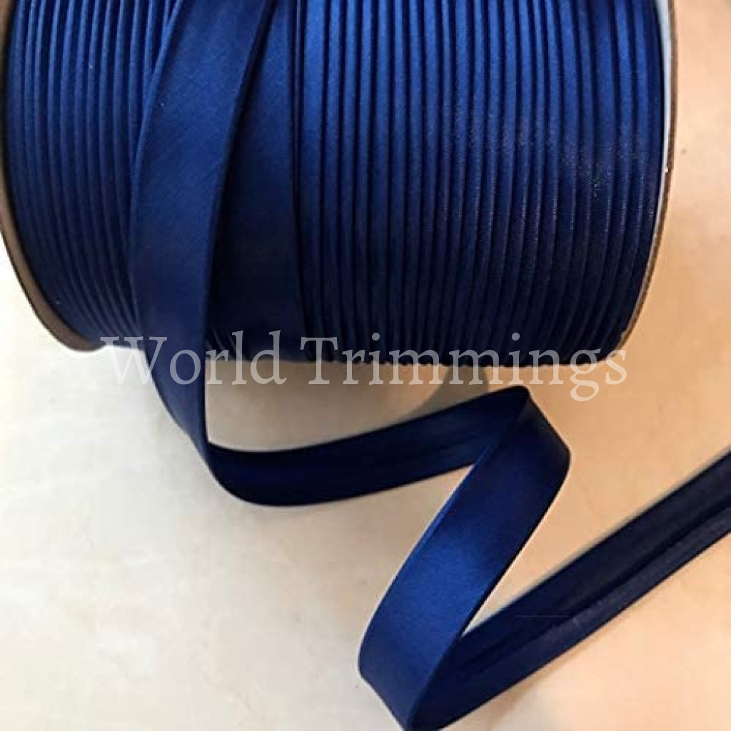 12 Yards 5/8 Inch Single Fold Satin Bias Tape Royal Blue Traditional Clothing Accessories