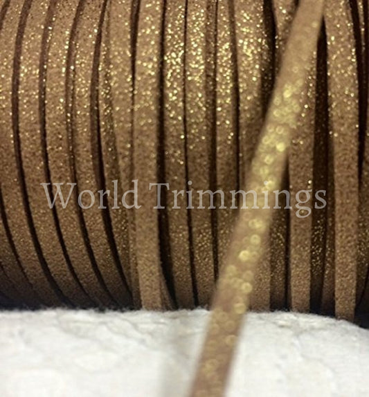 12 Yards Metallic Gold Faux Suede Leather Cord String Diy Supplies Lace Vegan Bracelet Cord 3Mm