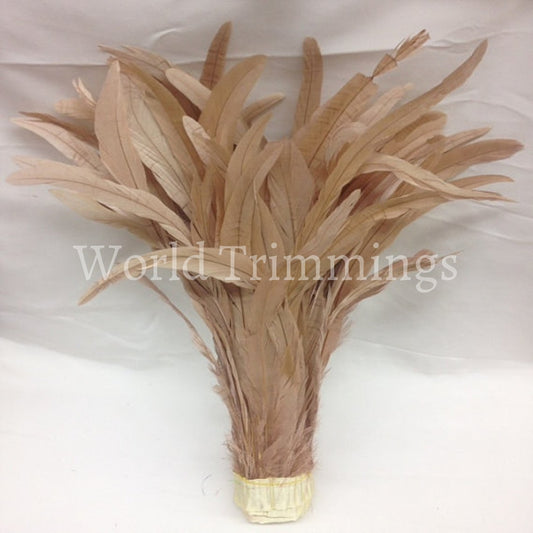 13-15 Bleach-Dyed Rooster Coque Tail Feathers Selling Per Bundle/ 1/2 Yard /about 75Pcs Loose