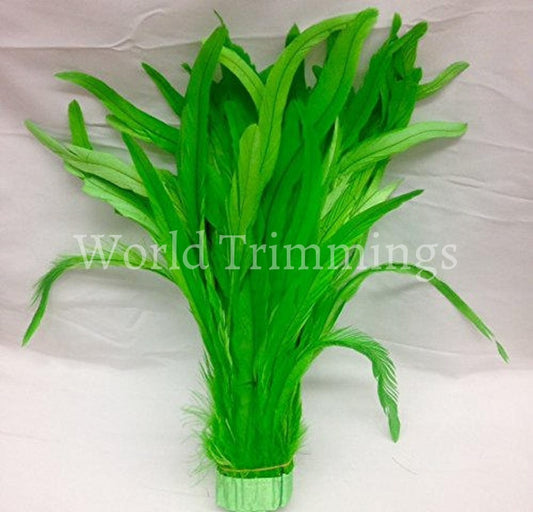 13-15 Bleach-Dyed Rooster Coque Tail Feathers Selling Per Bundle/ 1/2 Yard /about 75Pcs Loose