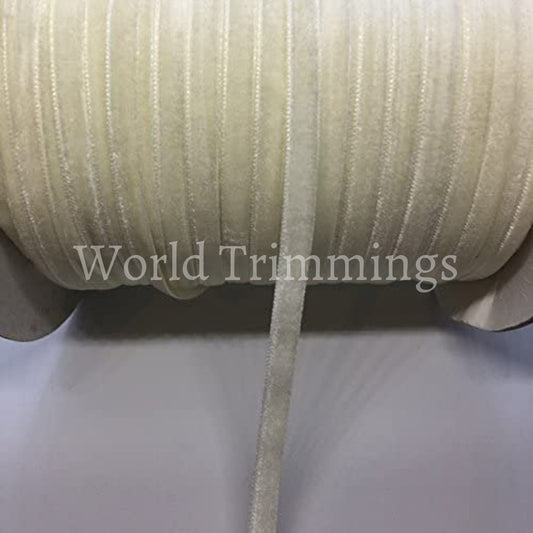 1/4 Velvet Ribbon Single Face Price Per 10 Yards Ivory Clothing Accessories