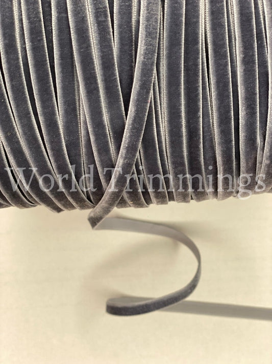 1/4 Velvet Ribbon Single Face Price Per 10 Yards Light Gray Clothing Accessories