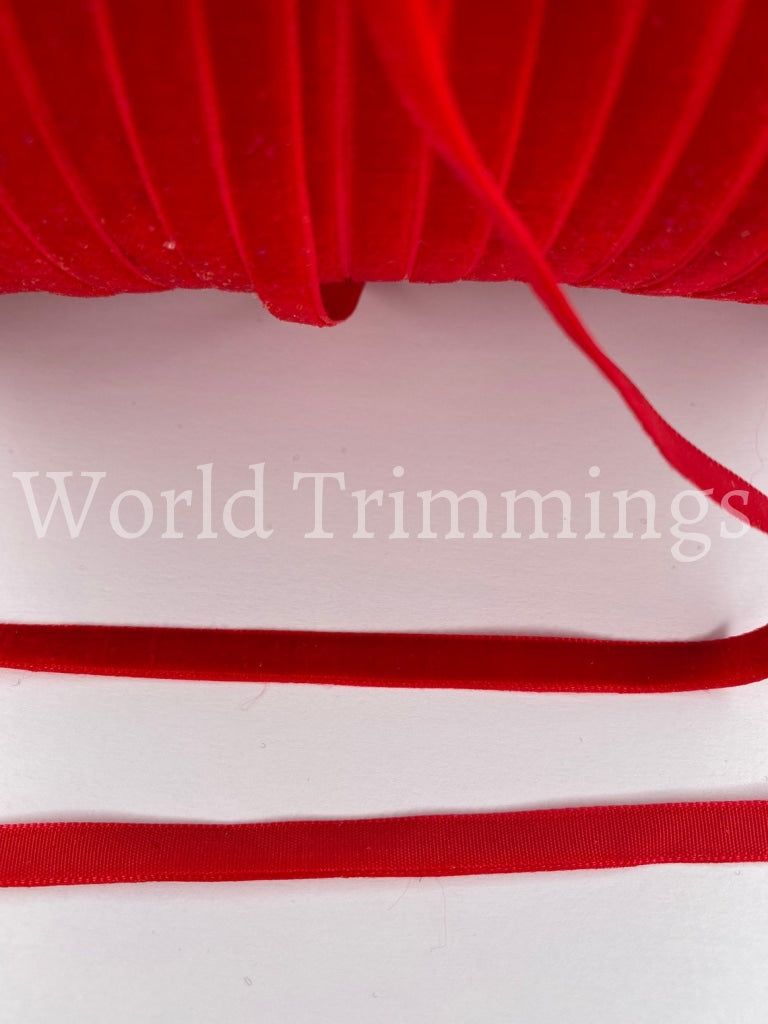 1/4 Velvet Ribbon Single Face Price Per 10 Yards Red Clothing Accessories