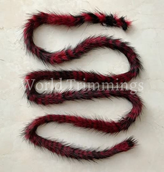 15Mm Wide Real Mink Fur Cord / Premium 1 Yard/each Piece(Black/burgundy) Baby & Toddler Clothing