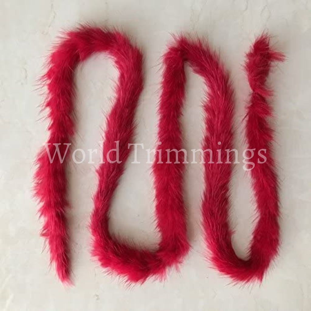 15Mm Wide Real Mink Fur Cord / Premium 1 Yard/each Piece(Red) Baby & Toddler Clothing Accessories