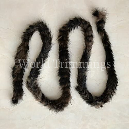16Mm Wide Real Mink Fur Cord / Premium 1 Yard/each Piece(Dark Brown/beige) Baby & Toddler Clothing