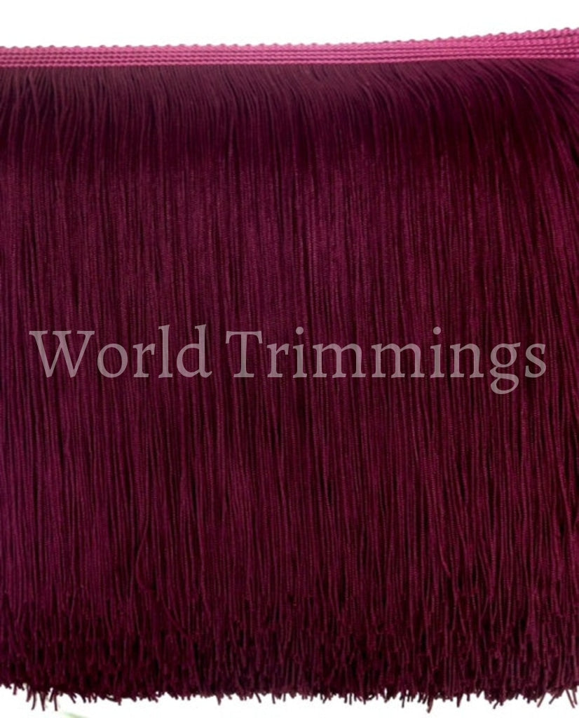 18 Inch Long Burgundy Chainette Fringe Selling By Yard. Costume Accessories