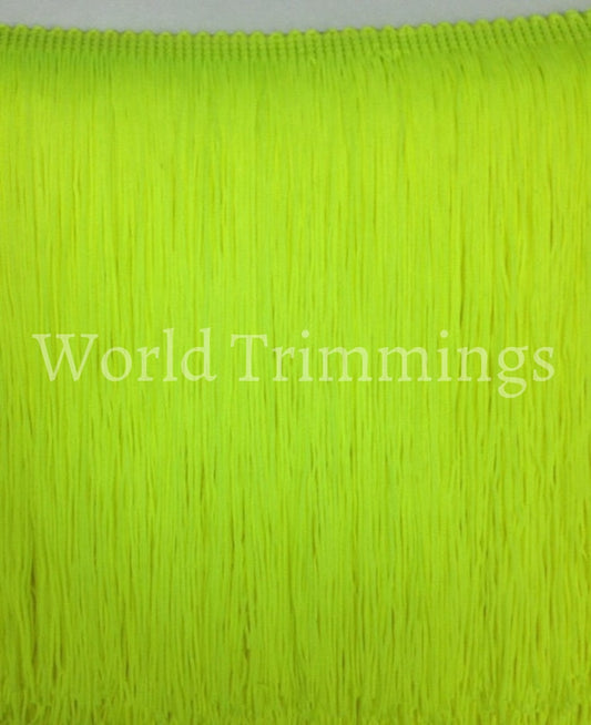 18 Inch Long Neon Yellow Chainette Fringe Selling By Yard. Costume Accessories