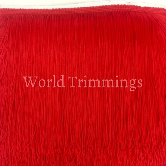 18 Inch Long Red Chainette Fringe Selling By Yard. Costumes & Accessories