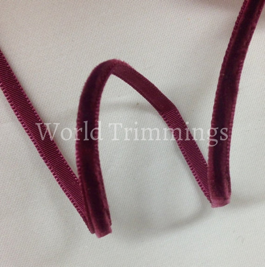 1/8 Inch Wide Tiny Velvet Ribbon Trim 3.175Mm Price Per 10 Yards Burgundy Clothing Accessories