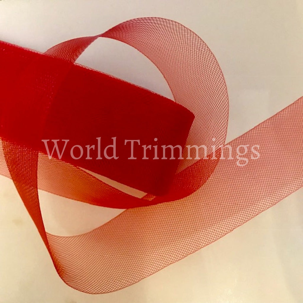 2 Inch Soft Polyester Horsehair Braid Selling Per Roll/ 22 Yards Red Bridal Accessories