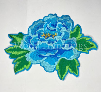 2 Pieces Rose Embroidery Flower Fabric Patch Clothes Cloth Patch Peony –  World Trimmings