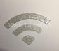 2 Pieces Wifi Logo Shape Crystal Decoration Rhinestone Transfer Iron On Bling Design Motif For Hat
