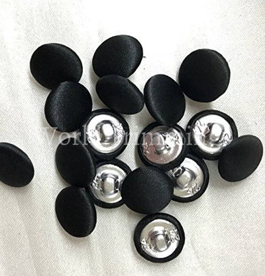 24Pcs Tuxedo Buttons White Or Black Polyester Satin 5/8/metal Shank Bridal Accessories