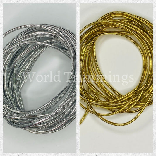 2Mm Metallic Nylon Coated Round Elastic Cord Stretch Stretchable Beading Craft String - 20 Yards