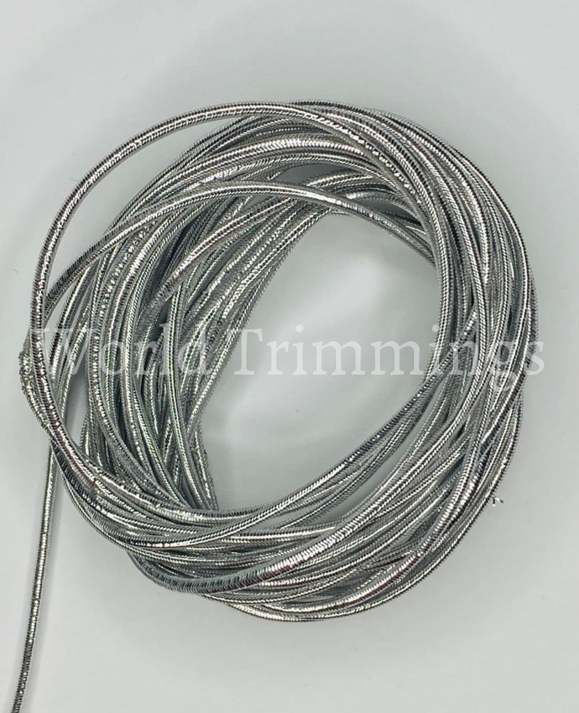 2MM Metallic Nylon Coated Round Elastic Cord Stretch Stretchable Beadi –  World Trimmings