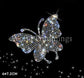 2Pcs Butterfly Shape Crystal Decal Emblem Decor Rhinestone Transfer Iron On Hot Fix Bling Motif For