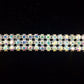 3 Rows Rhinestone Banding Trim / Crystal Ab/silver Setting Bridal Accessories