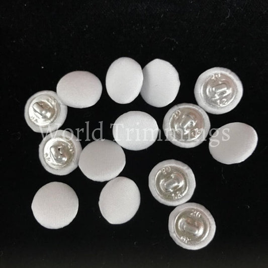 36Pcs Bridal Buttons White Polyester Satin 1/2/metal Shank Clothing Accessories