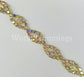 3/8 Wide Rhinestone Crystal Ab/gold Setting Band Wedding Accessories Price Per Yard Bridal