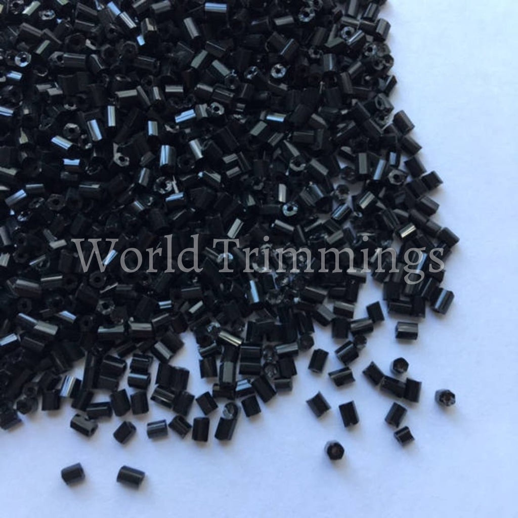 3Mm Loose Bugle Beads Price Per Pack/ 80 Grams Black Bridal Accessories