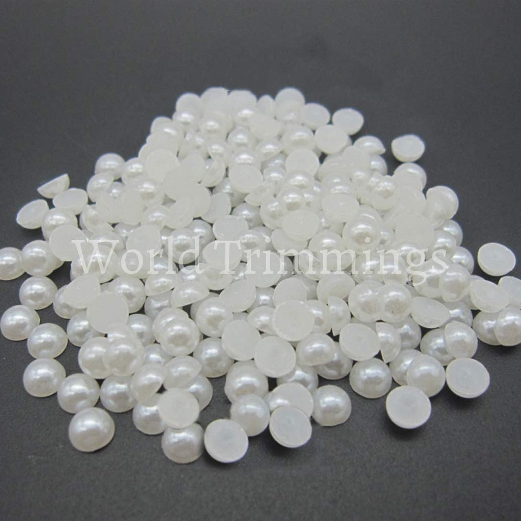 50 Grams Of Off White 8Mm Or 10Mm Loose Pearl Flat Back Half Price Per Pack/50 Glue On Baby &