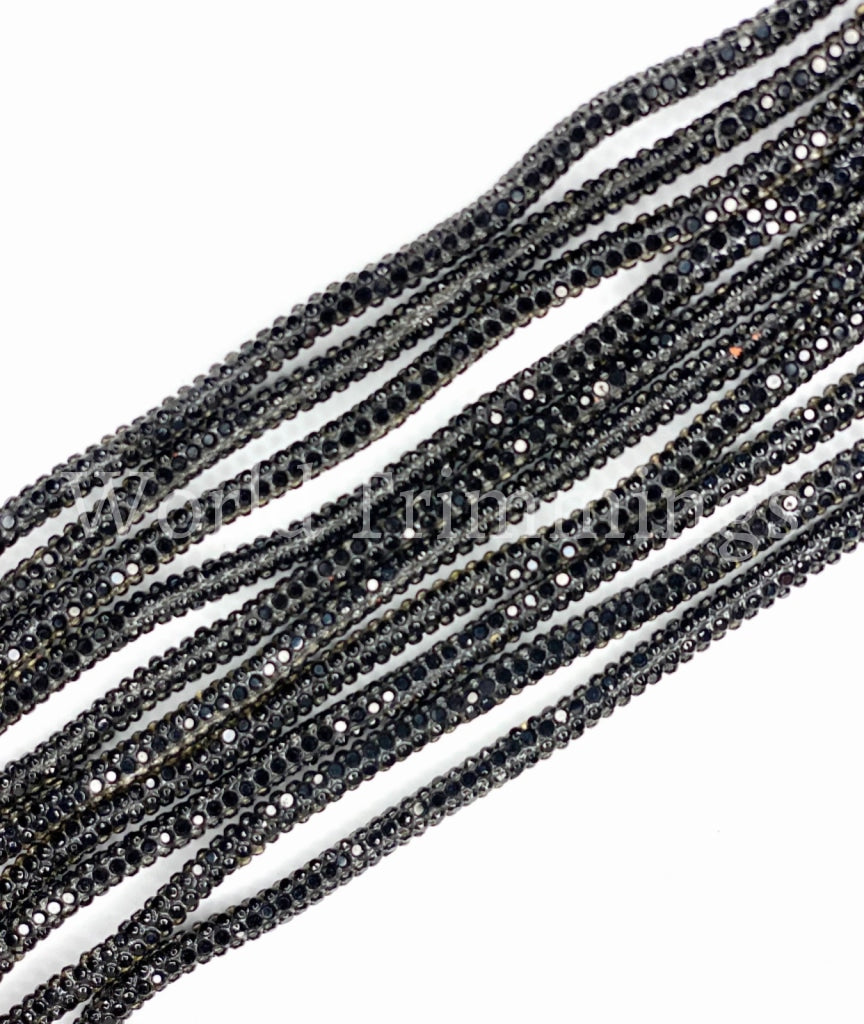 5Mm Glitter Rope Crystal Cord Trimming Shoelaces Diy Price Per 3 Yards Jet Black Arts &