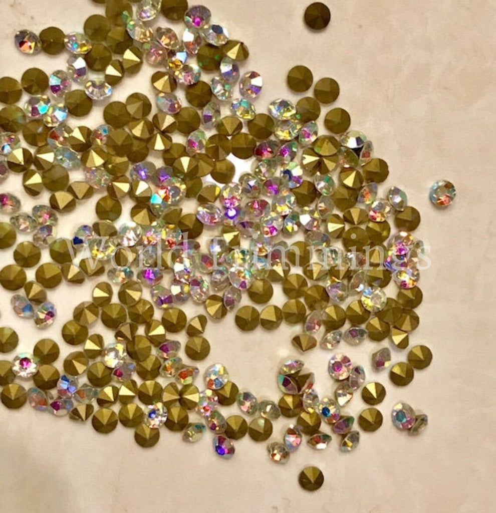 5Mm Loose Pointy Rhinestone Packs/ Swarovski Shine Rhinestones Glue On Crystal Ss20/1440Pcs Ab