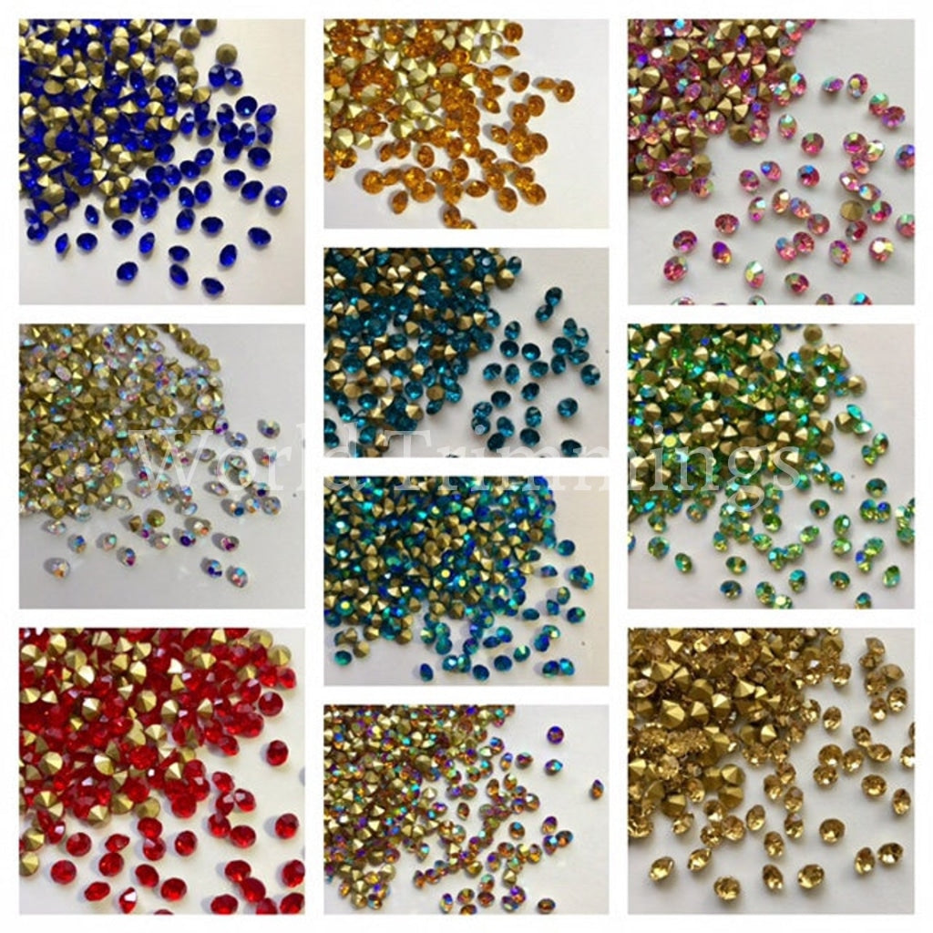 5Mm Loose Pointy Rhinestone Packs/ Swarovski Shine Rhinestones Glue On Crystal Ss20/1440Pcs Blue