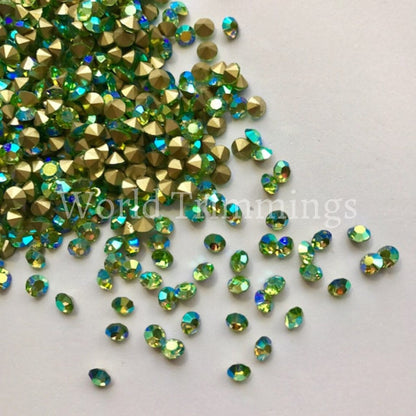 5Mm Loose Pointy Rhinestone Packs/ Swarovski Shine Rhinestones Glue On Crystal Ss20/1440Pcs Peridot