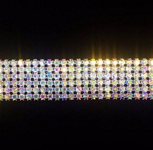 6-Row Rhinestone Band Crystal Ab/silver Metal Point Setting Price Per Yard Arts & Entertainment