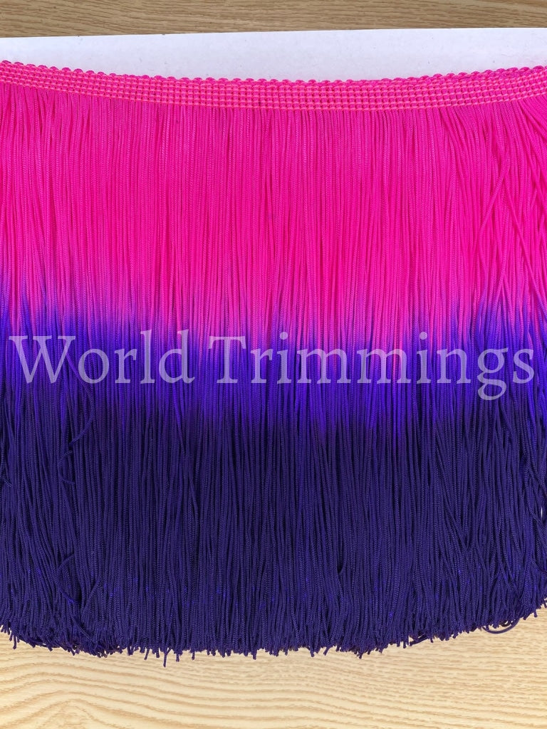 7 Inch Long Fringe Neon Hot Pink With Purple Chainette Price Per Yard Costume Accessories