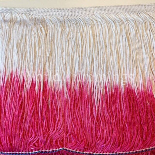 7 Inch Long Fringe Two Tone Color Pink And White Chainette Price Per Yard Costume Accessories