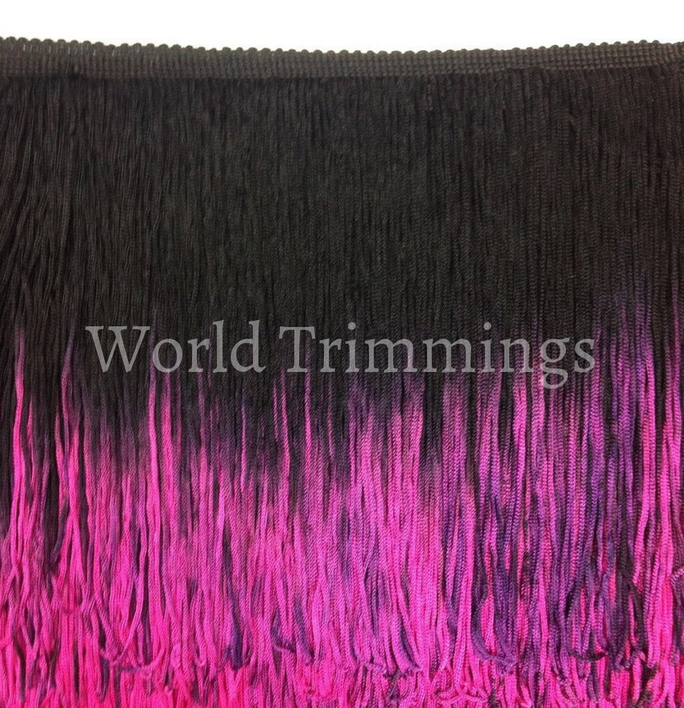 7Inch Chainette Fringe(Black/pink) Latin Dance Costume Trim Accessories