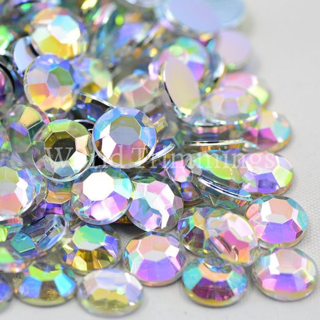 7Mm Round Crystal Or Ab Rhinestones Appliques Clear Crystals Stones Flatback Acrylic Gems For