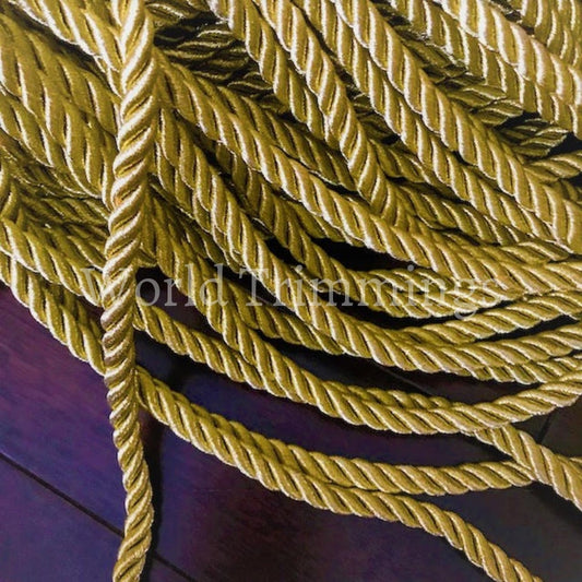 8Mm Metallic Gold Twist Cord Decoration Trim Braided Shiny Cord Choker Thread Twine String Rope