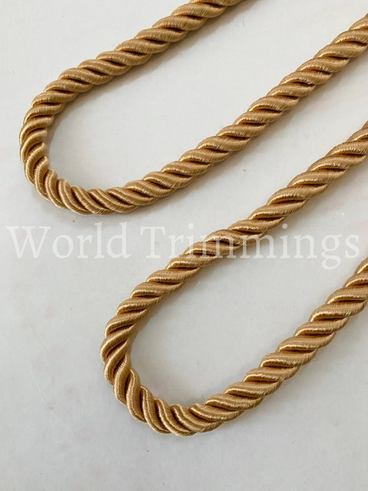 8Mm Satin Twist Cord Khaki Decoration Trim (5Yards) Braided Shiny Choker Thread Twine String Rope