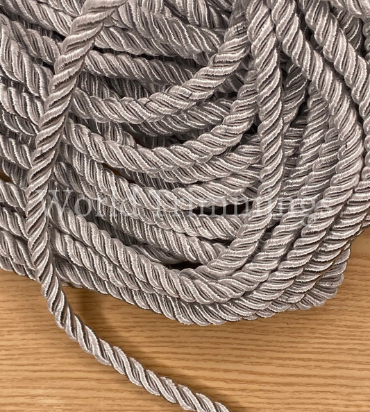 8Mm Satin White Twist Cord Decoration Trim Braided Shiny Cord Choker Thread Twine String Rope Piping