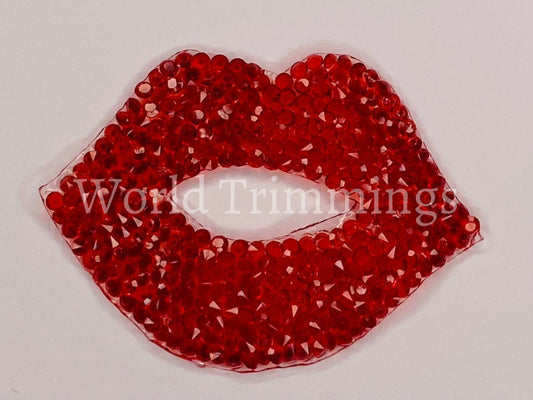 Applique Rhinestone Crystal Iron-On Lips Patch/price Per 4 Pieces Clothing Accessories