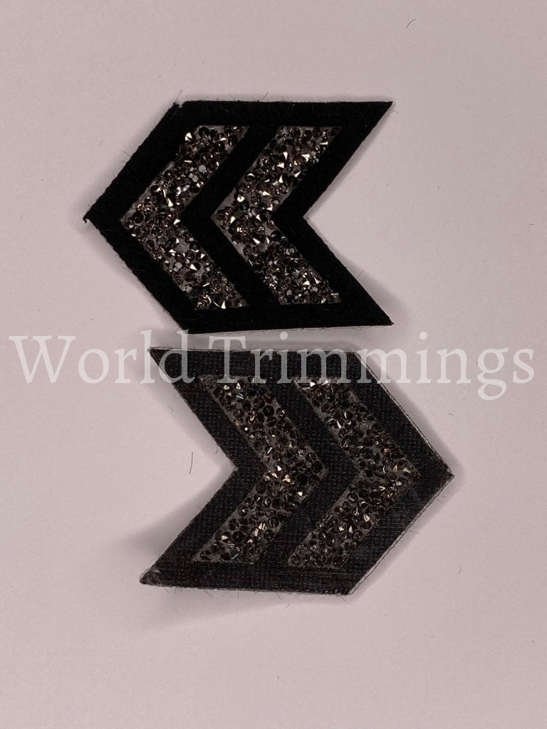 Army Rhinestone Stripes Applique Iron On Transfer Patch Price For 4 Pcs Clothing Accessories